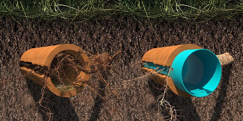 Diagram of trenchless sewer line replacement process in San Jose.